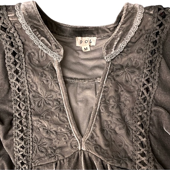 POL Boho Velvet Dress / Tunic Gray M - Picture 7 of 16